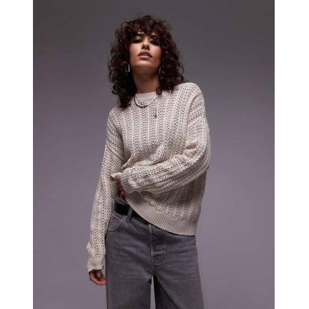 Levi's Gehaakte gebreide trui in crème-Wit