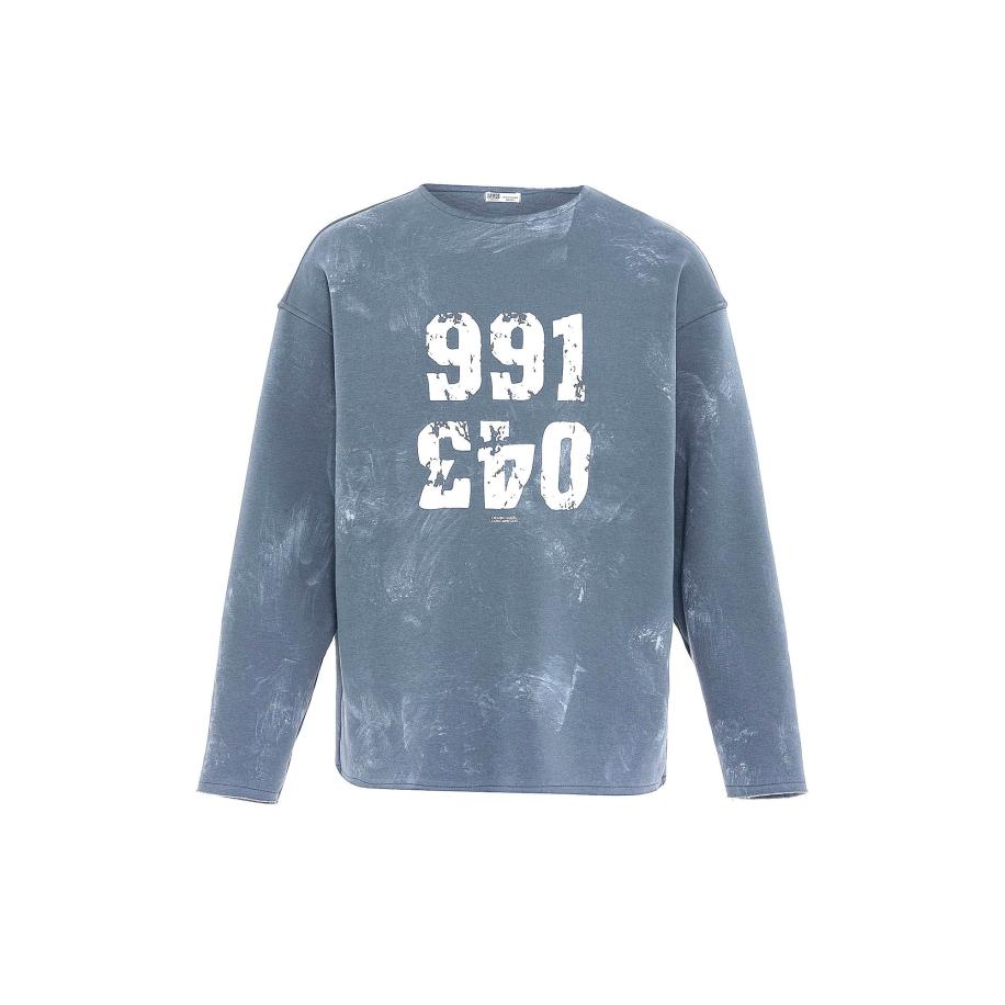 VAMOS CLO VAMOS CLO Sweatshirt basaltgrijs / wit -