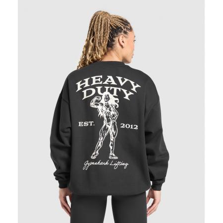 Gymshark Heavy Duty Graphic Oversized Pullover Black