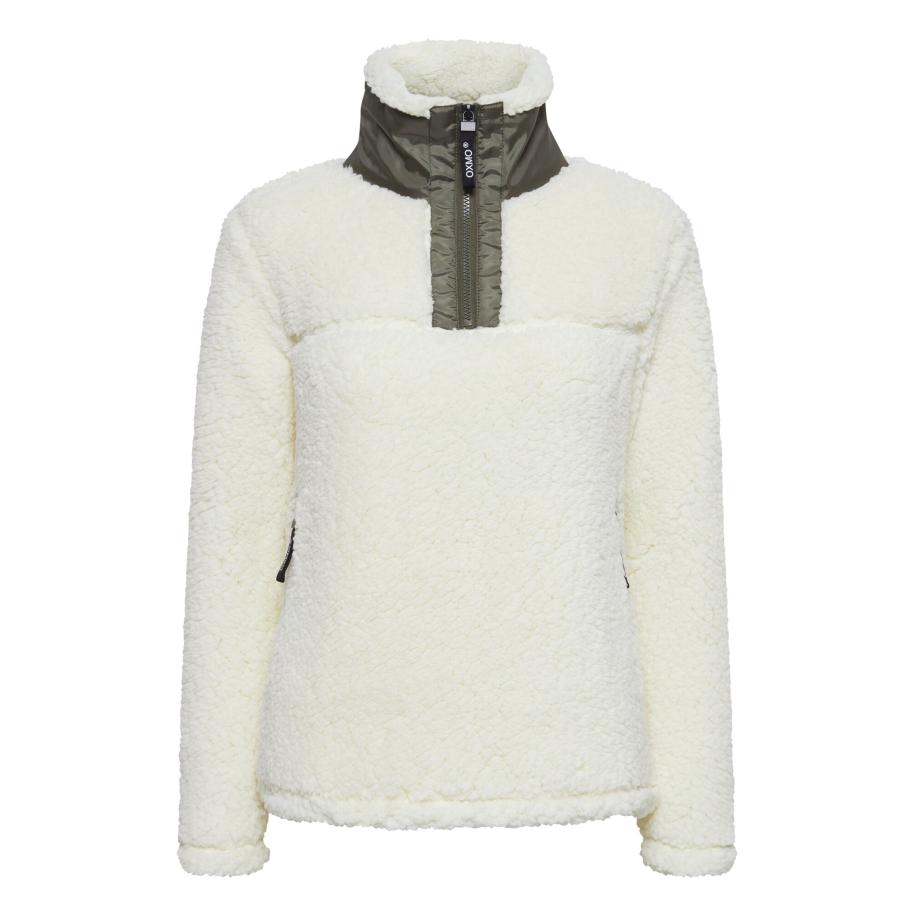 Oxmo Oxmo Trui olijfgroen / natuurwit -