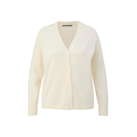 QS QS Gebreid vest crème