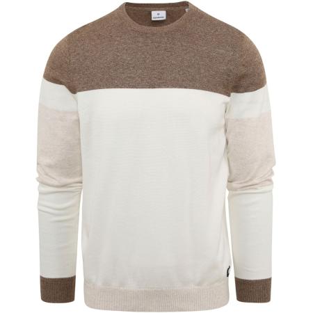 Blue Industry Pullover Strepen Bruin