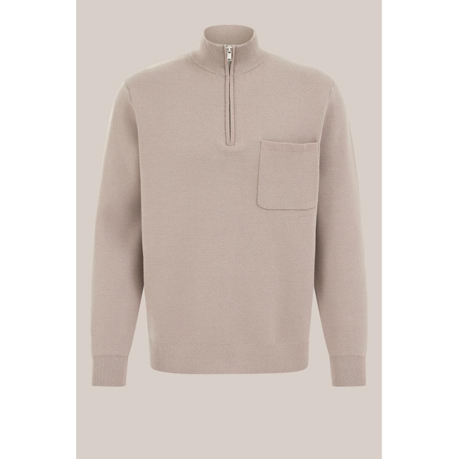 Fundamentals heren trui met rits - Greige - Maat: XL Grijs