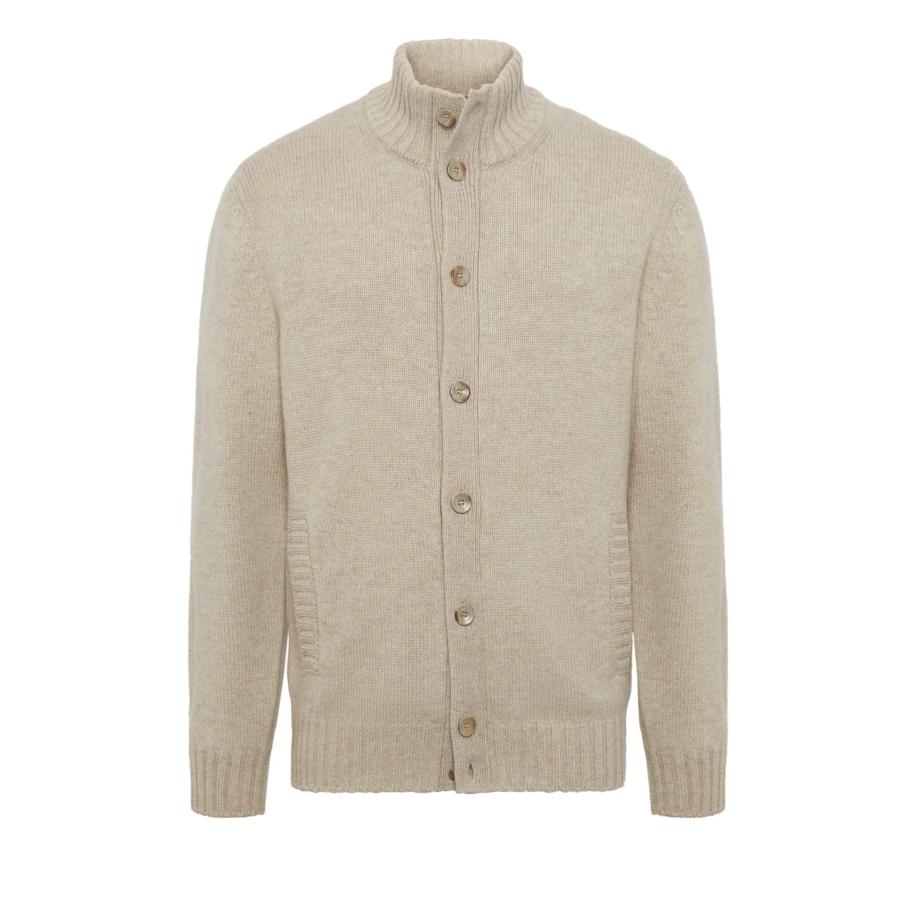 Boggi Milano Boggi Milano Gebreid vest sand -