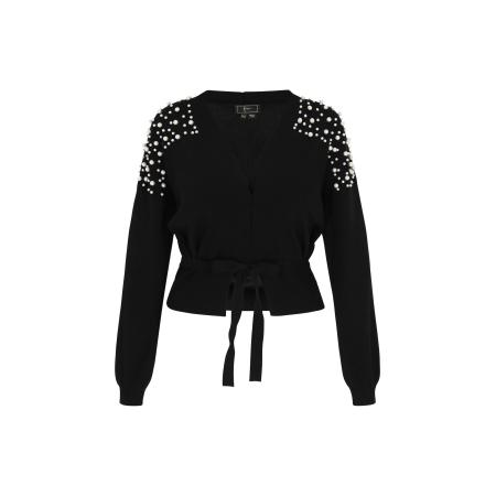 Faina faina Gebreid vest zwart / wit