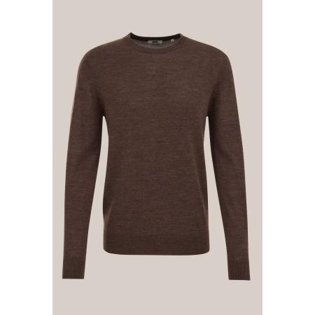 Fundamentals heren Slim fit trui van merinowol - Bruin - Merino wol - Maat: XXL