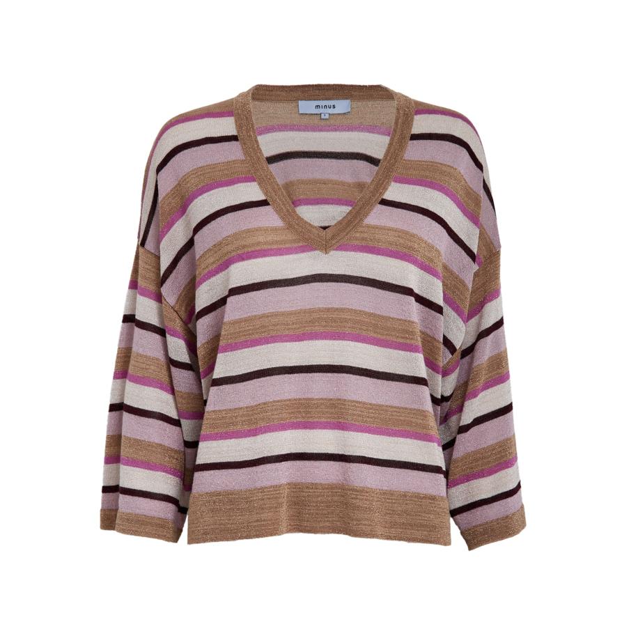 Minus minus Trui Jolina bruin / pruim / sering / zwart -