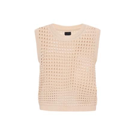 DreiMaster DreiMaster Klassik Gebreide bodywarmer beige
