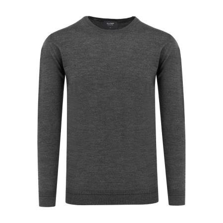 OLYMP SIGNATURE Soft Business Trui ronde hals antraciet, Effen