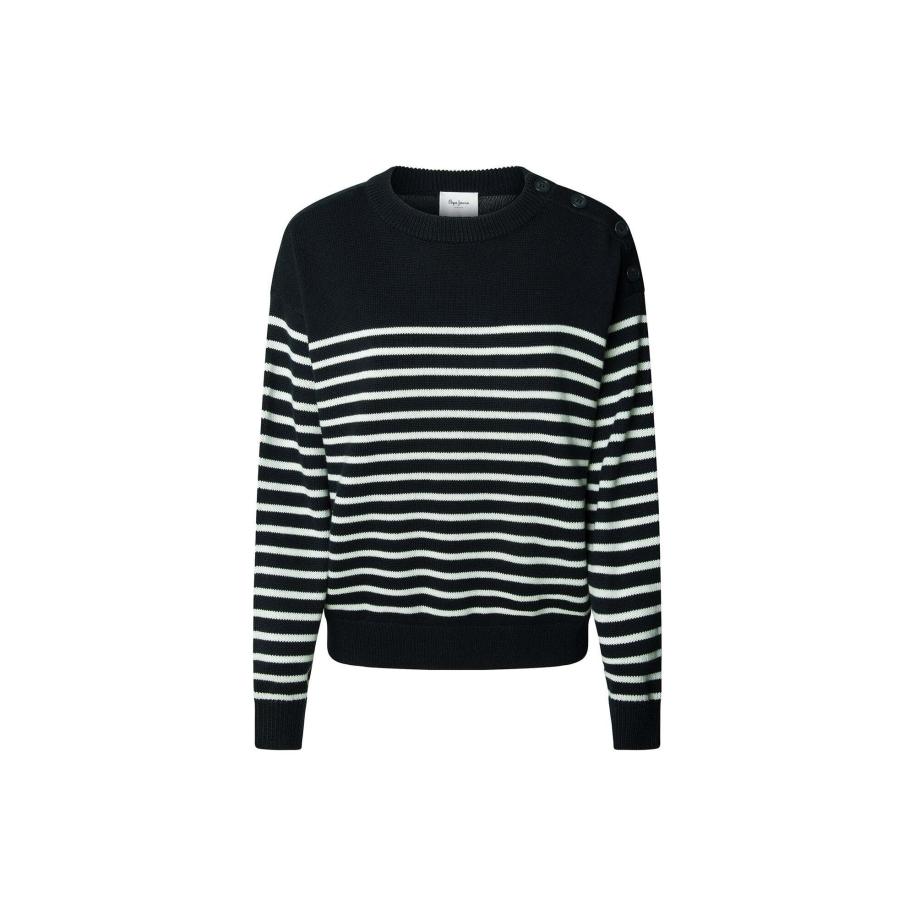 Pepe Jeans Pepe Jeans Trui Carlina zwart / wit -