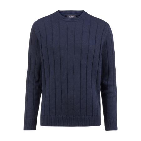 OLYMP SIGNATURE Soft Business Trui ronde hals nachtblauw, Effen