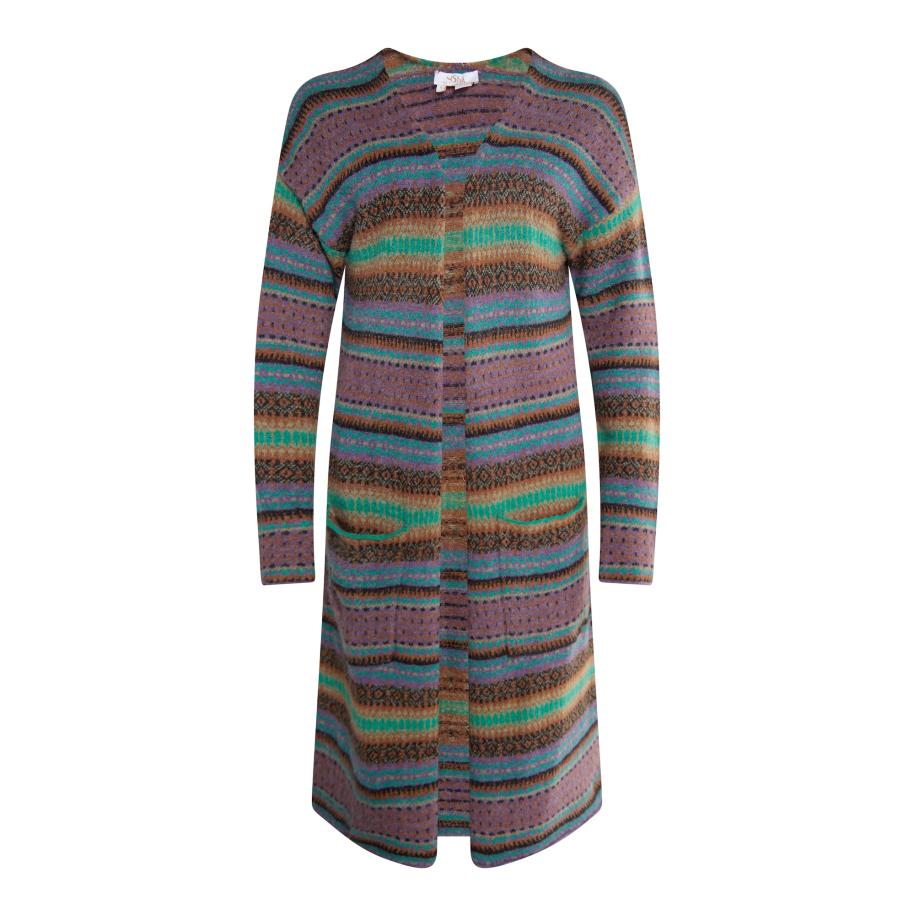 Usha usha FESTIVAL Gebreid vest Carnea crème / lichtbruin / sering / zwart -