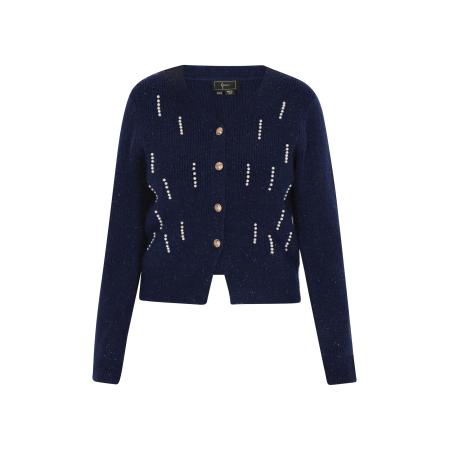 Faina faina Gebreid vest marine / parelwit