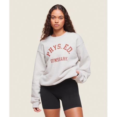 Gymshark Phys Ed Crew Neck Sweatshirt Light Grey Core Marl