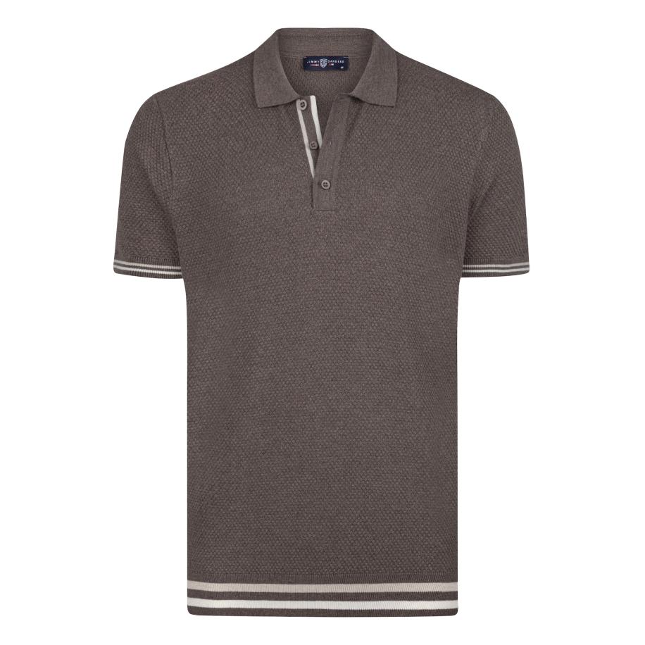 Jimmy Sanders Jimmy Sanders Trui chocoladebruin / wit -