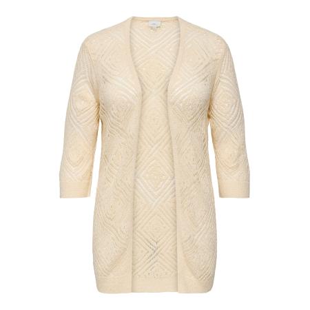 Only Carmakoma ONLY Carmakoma Gebreid vest CARWisty ecru