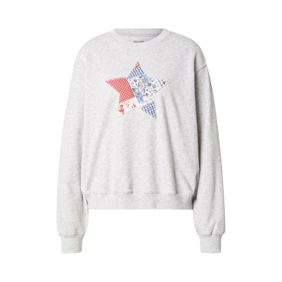 Hollister HOLLISTER Sweatshirt enziaan / lichtgrijs / rood / wit -