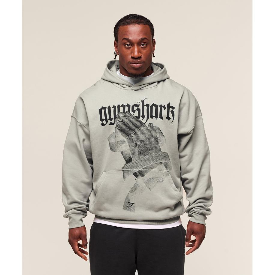 Gymshark Prayer Hands Hoodie Stone Grey Grijs