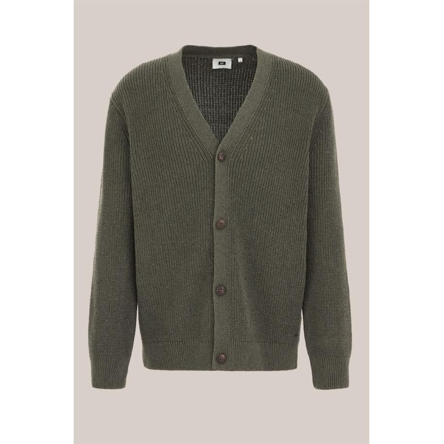 WE Fashion Heren regular fit fijngebreid vest - Regular fit - Donkergroen - Maat: S Groen