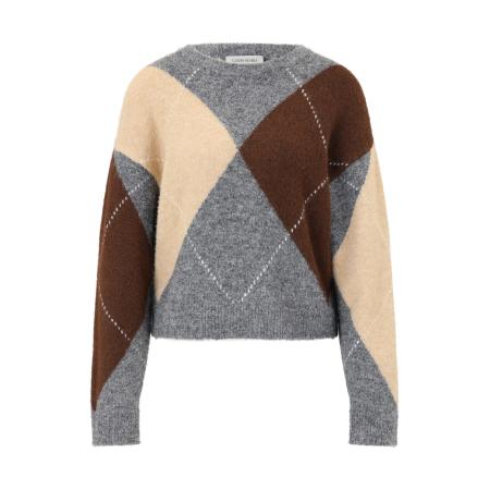 Guido Maria Kretschmer Guido Maria Kretschmer Women Trui Hedda chocoladebruin / cappuccino / grijs gemêleerd / wit