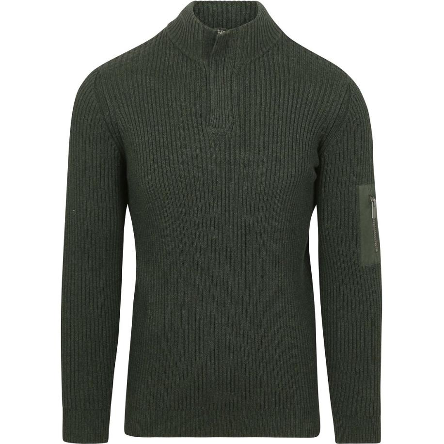 Suitable Mou Half Zip Trui Donkergroen Groen
