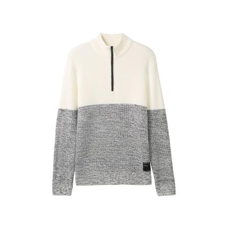 Tom Tailor TOM TAILOR DENIM Trui grijs gemêleerd / wit