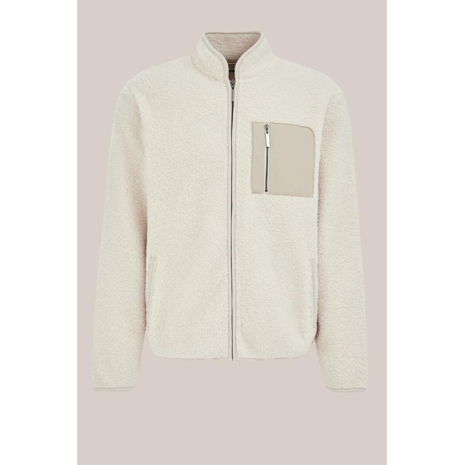 WE Fashion Heren bomberjack van teddy - Regular fit - Gebroken wit - Maat: XS Wit