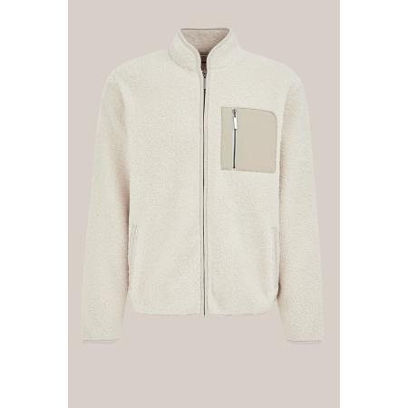 WE Fashion Heren bomberjack van teddy - Regular fit - Gebroken wit - Maat: XS