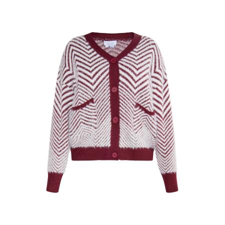 Usha usha WHITE LABEL Gebreid vest Pryam kersrood / wit