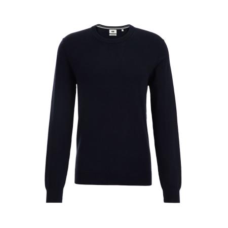 Fundamentals heren Slim fit fijngebreide trui van katoenmix - Slim Fit - Marineblauw - Katoen - Maat: XXXL