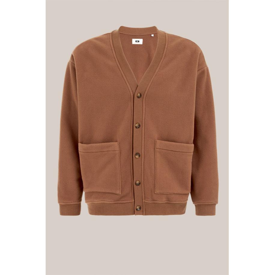 WE Fashion Heren regular fit fleecevest - Regular fit - Kaneelbruin - Maat: XS Bruin