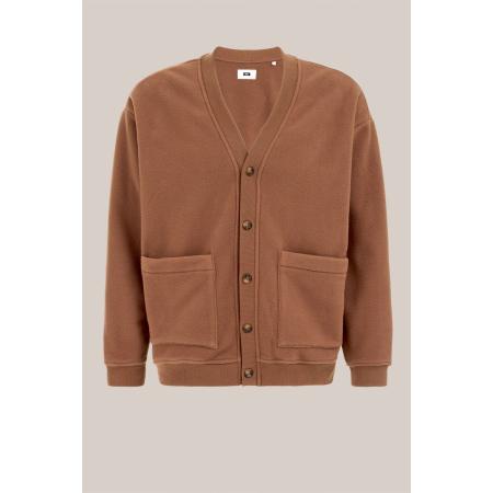 WE Fashion Heren regular fit fleecevest - Regular fit - Kaneelbruin - Maat: XS