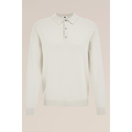 Fundamentals heren Regular fit fijngebreide polo - Regular fit - Witgoud - Katoen - Maat: XXXL
