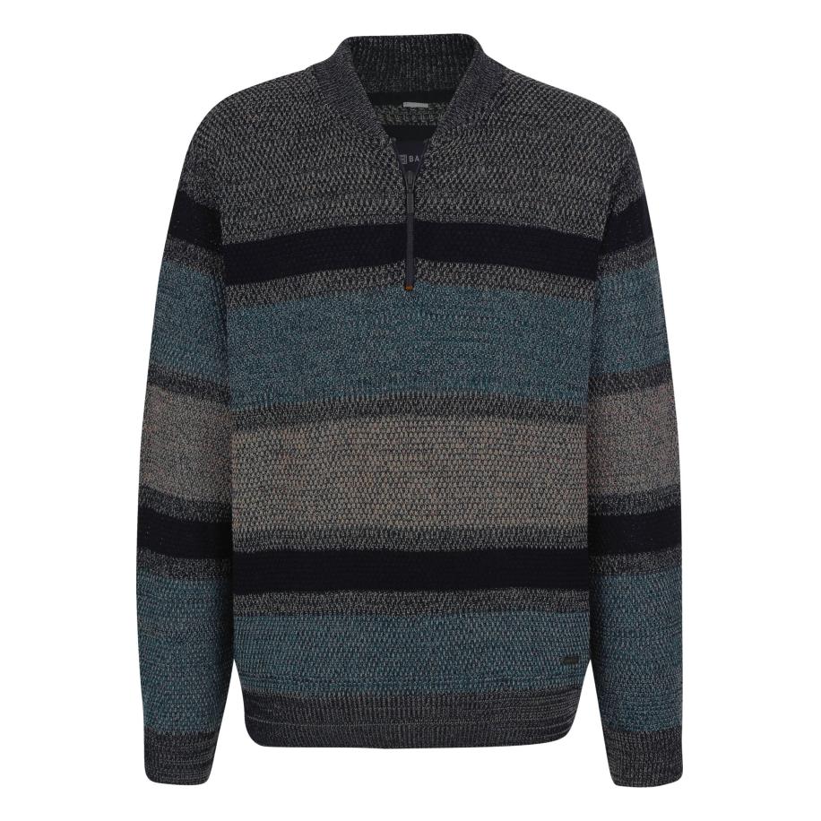 BABISTA Trui ritssluitingblauw, Gestreept Blauw