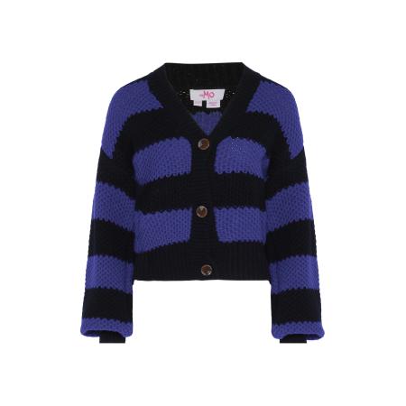 MYMO MYMO Gebreid vest blauw / zwart