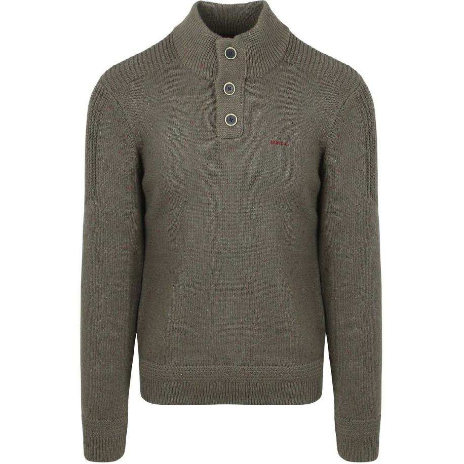 NZA Pullover Mocker Conor Melange Army Grey Groen