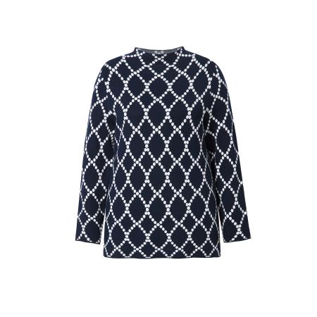 Ulla Popken Ulla Popken Trui donkerblauw / wit