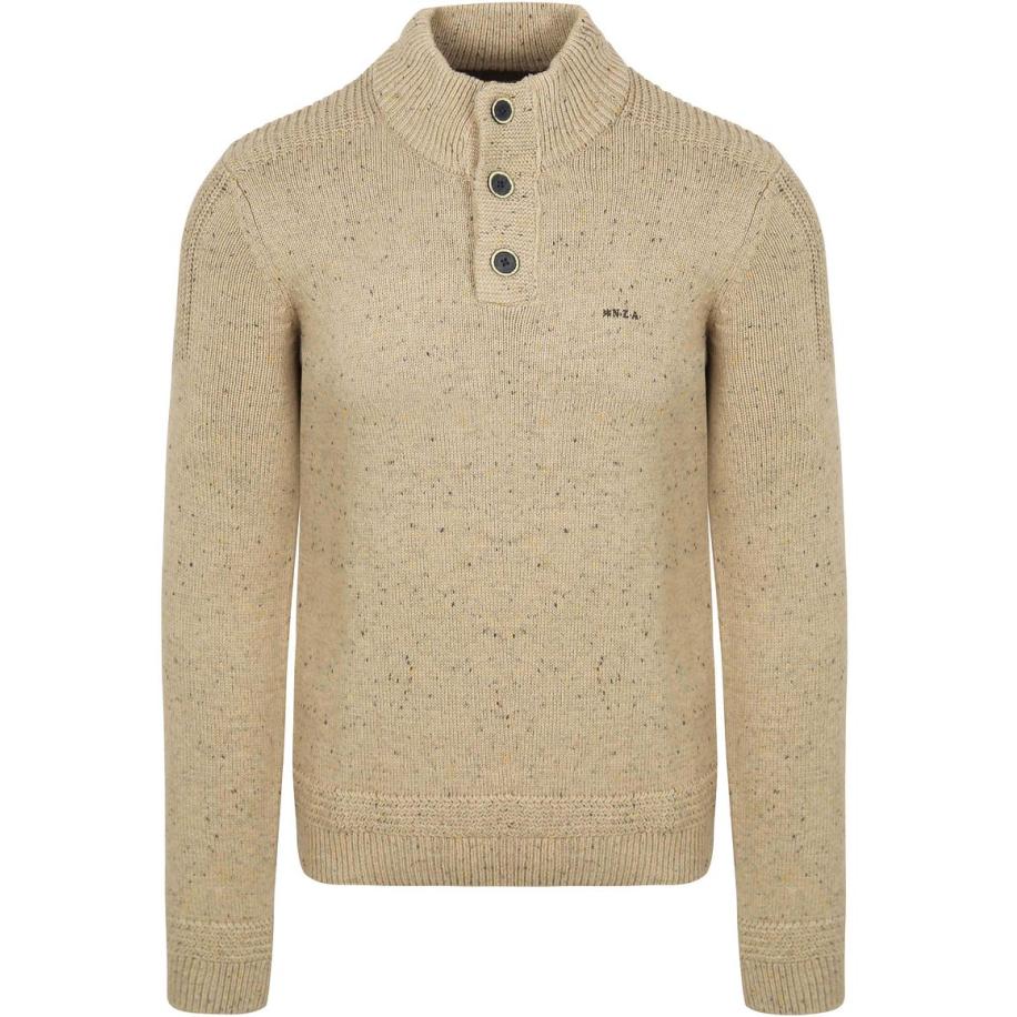 NZA Pullover Mocker Conor Melange Warm Beige Bruin