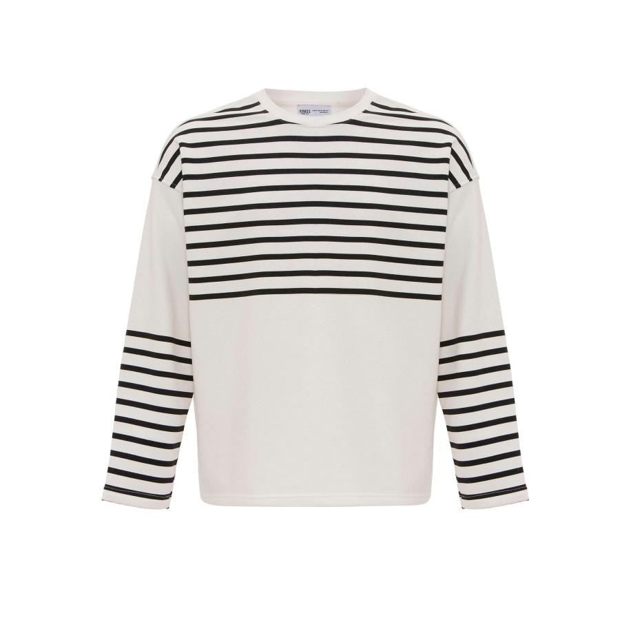 VAMOS CLO VAMOS CLO Sweatshirt ecru / zwart -