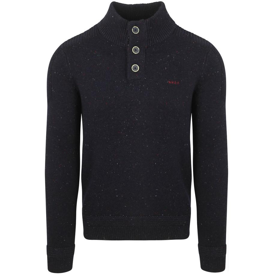 NZA Pullover Mocker Conor Melange Icon Navy Blauw