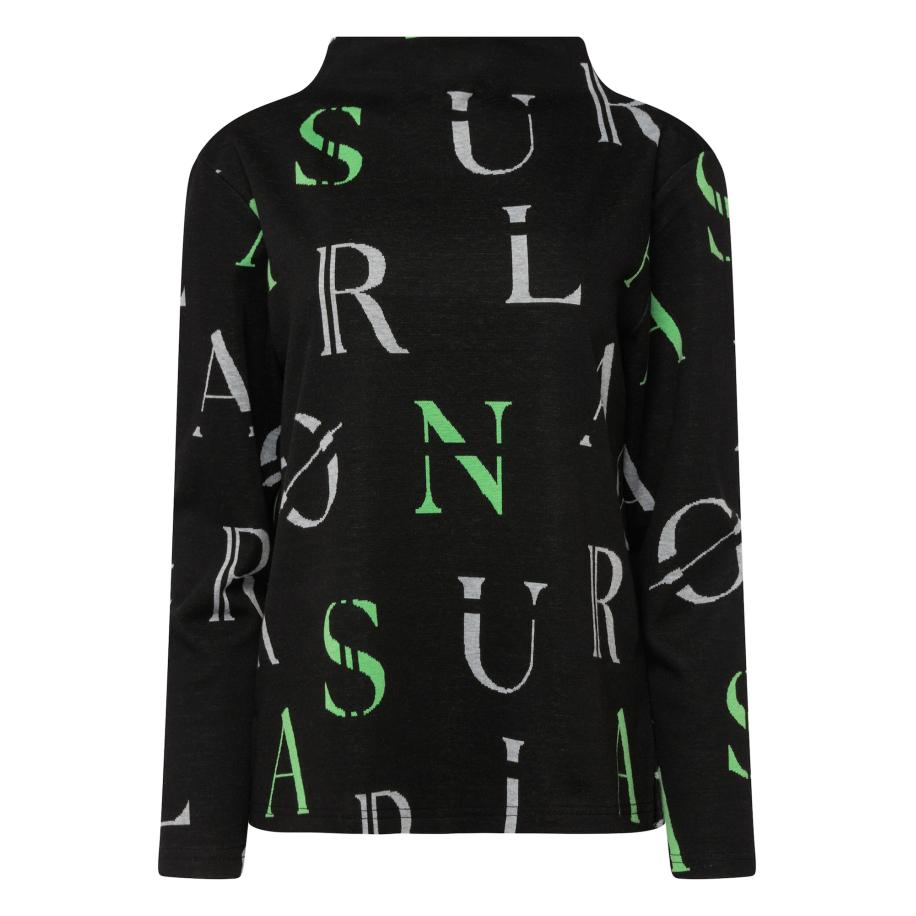 LAURASØN LAURASØN Sweatshirt grijs / groen / zwart -