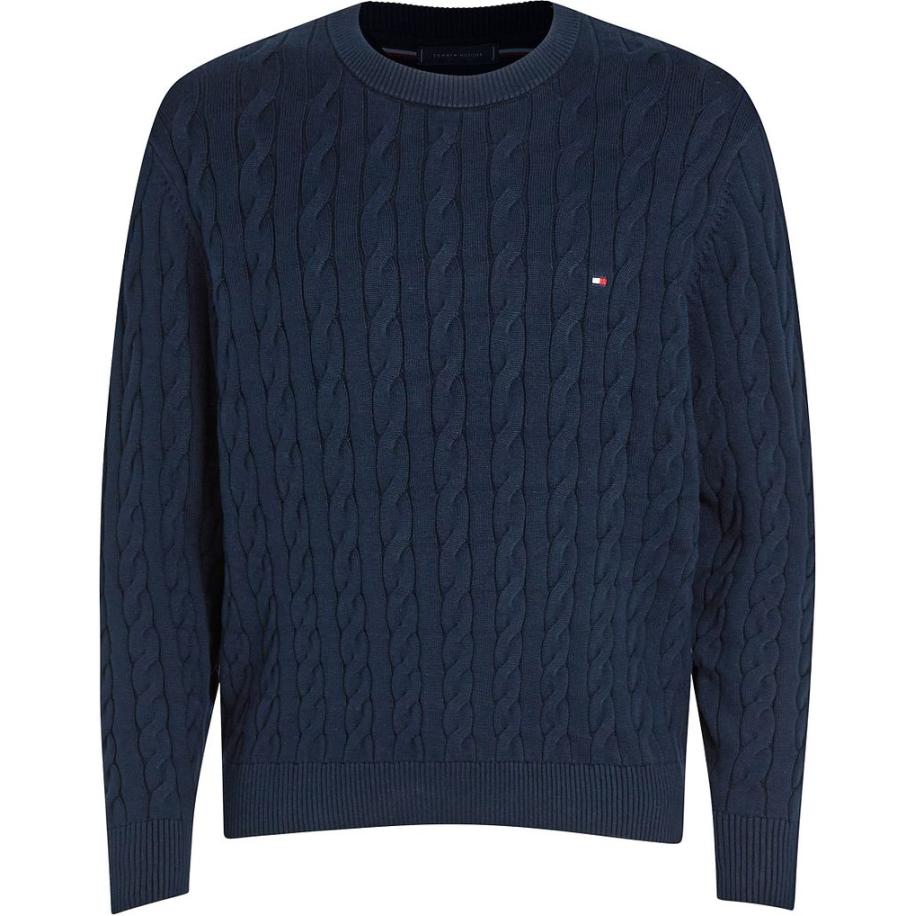 Tommy Hilfiger Pullover Cable Navy Blauw