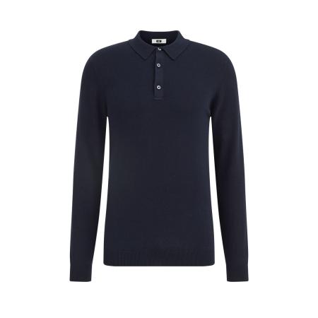 Fundamentals heren Slim fit fijngebreide polo - Slim Fit - Donkerblauw - Katoen - Maat: XS