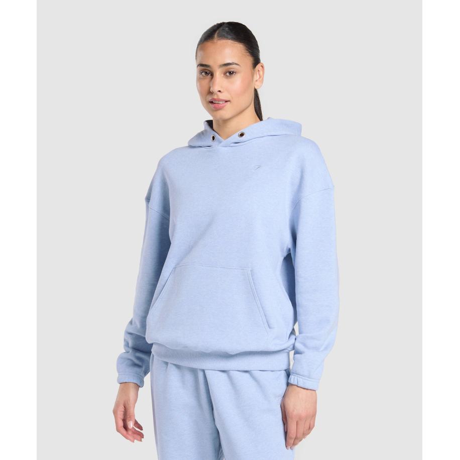 Gymshark Rest Day Sweats 2.0 Oversized Hoodie Blue Marl Blauw