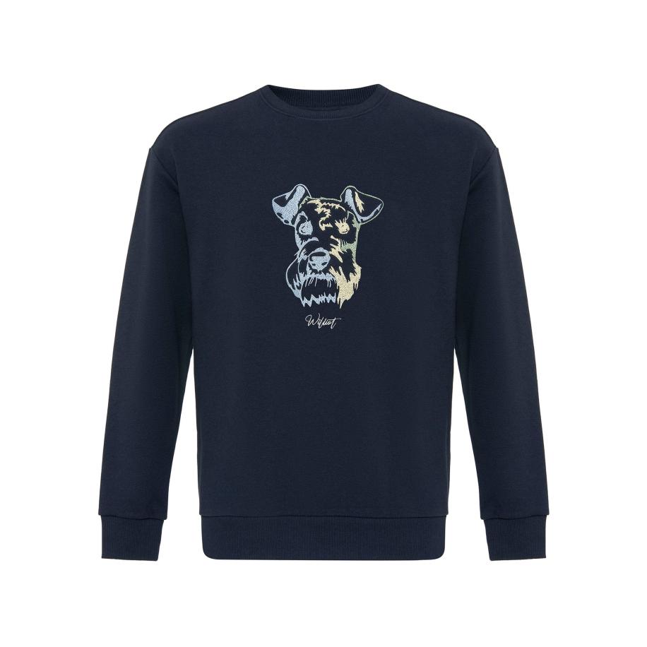 Williot Williot Sweatshirt navy / hemelsblauw / geel -