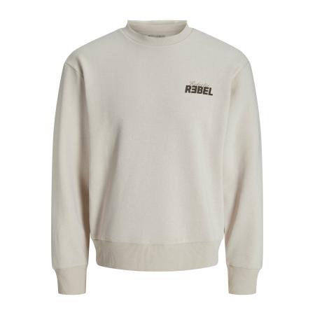 JJ Rebel JJ Rebel Sweatshirt JREBJIM ecru / donkerbruin