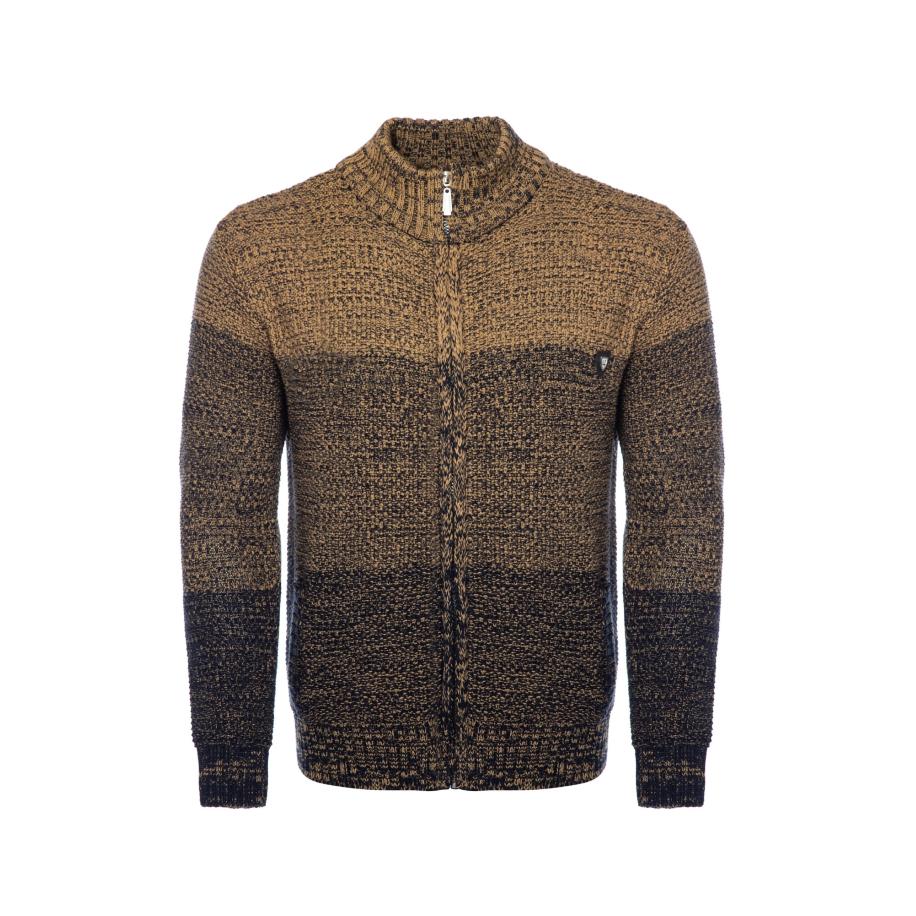 Carisma CARISMA Gebreid vest camel / donkerbruin / olijfgroen -