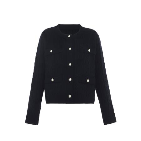 caspio caspio Gebreid vest goud / zwart / parelwit