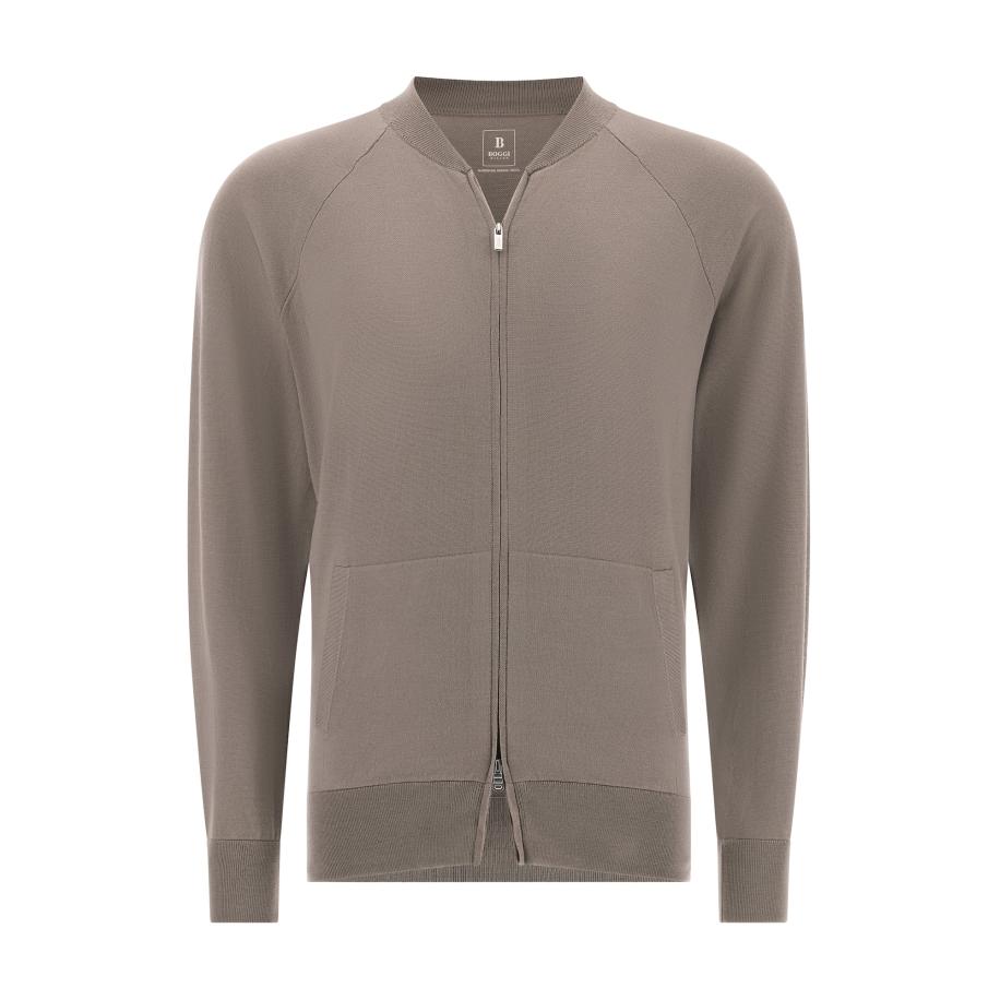 Boggi Milano Boggi Milano Gebreid vest taupe -