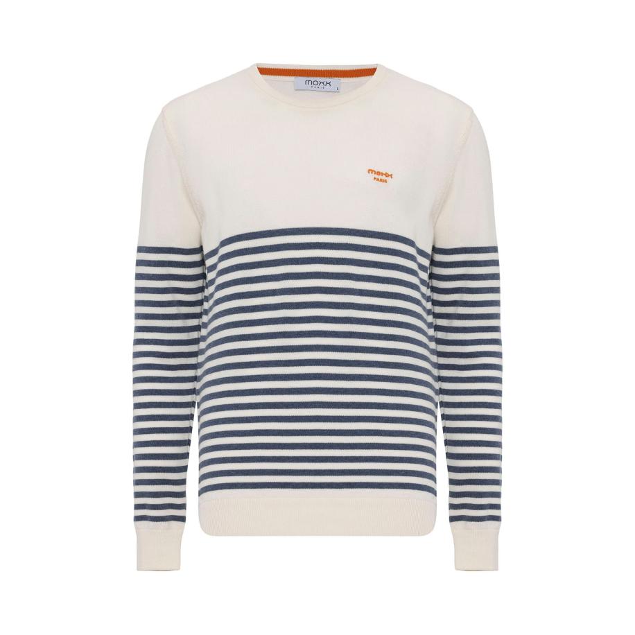Moxx Paris Moxx Paris Trui ecru / navy / oranje -